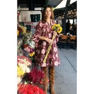 Mille Resort Bonnie Dress Claret Bloom Button Shirt Long Sleeve Tuckernuck